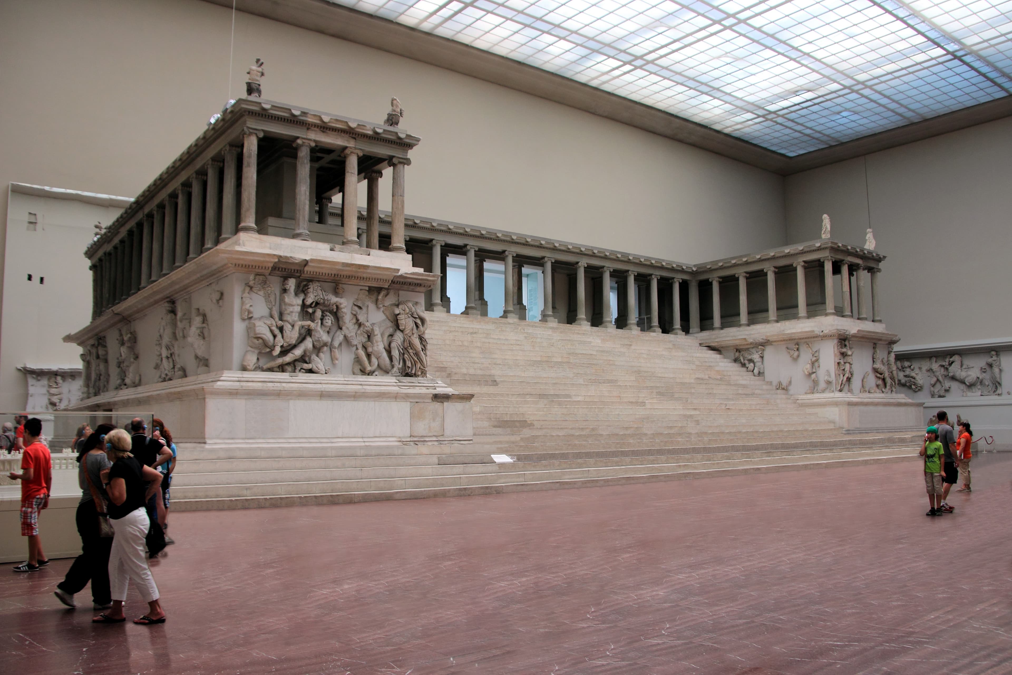 The Great Altar of Pergamon, reassembled inside Berlin's Pergamon Museum.